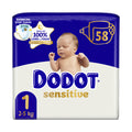 Fraldas Sensitive Dodot T1 2-5kg - 58un