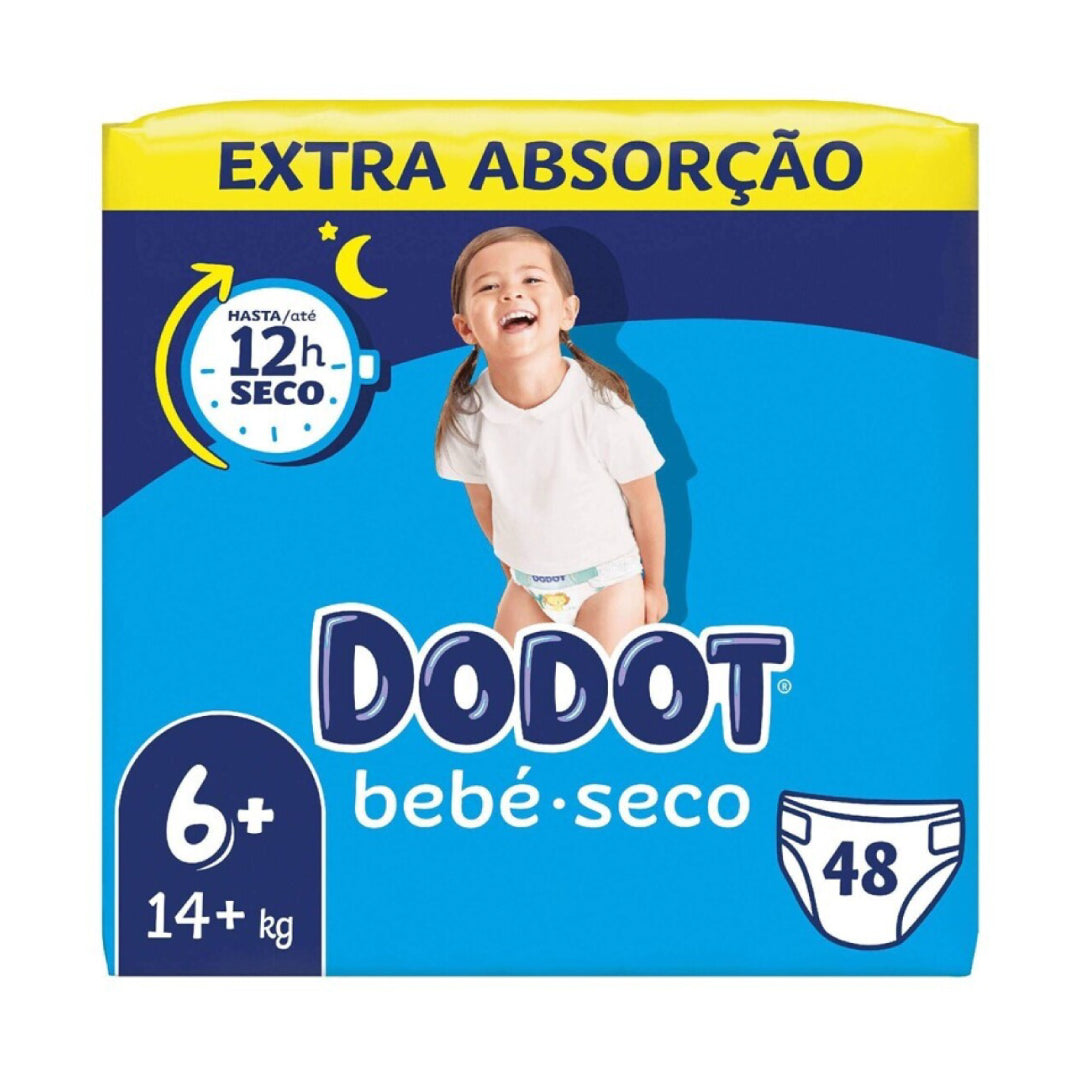 Fraldas Dodot Bebé Seco Extra Absorção T6 - +14Kg - 48un
