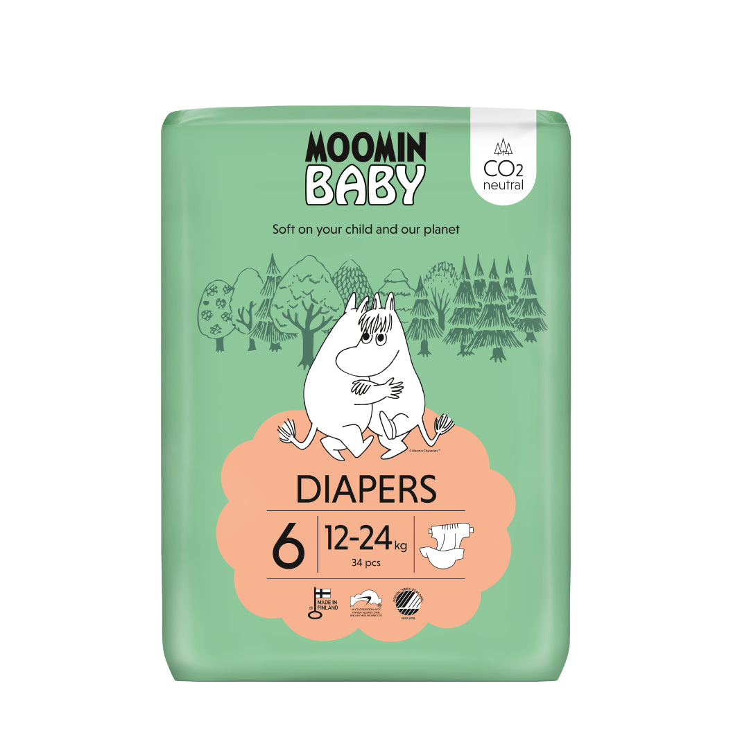 Fraldas de Bebé MOOMIN BABY T6 - 34 un | 12-24Kg