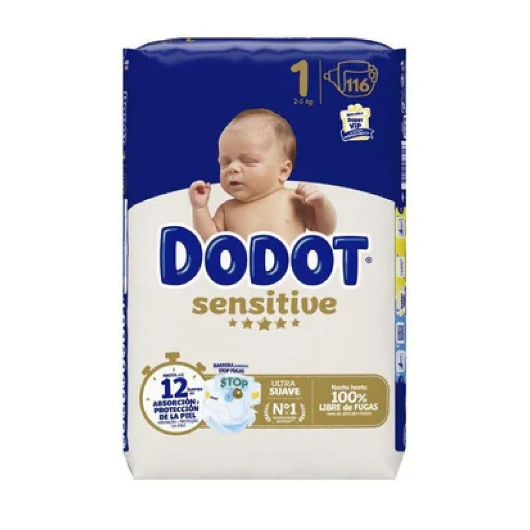 Dodot T1 Sensitive Diapers 2-5kg - 116pcs