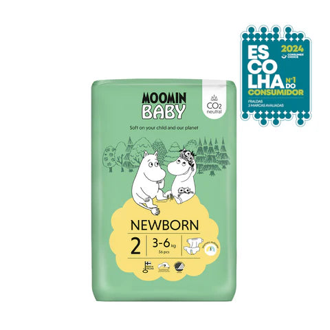 Fraldas de Bebé MOOMIN BABY T2 - 56 un | 3-6Kg