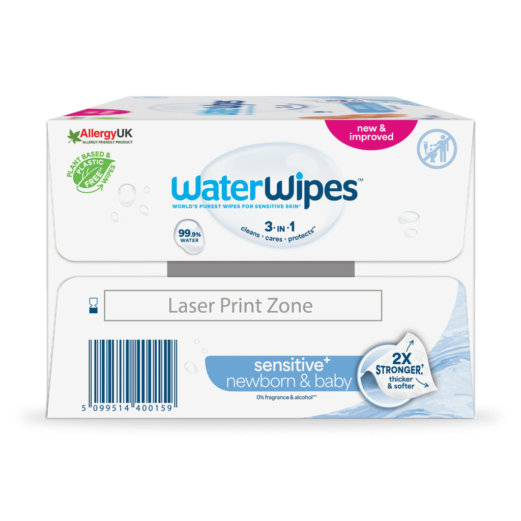 Toalhitas WaterWipes Sensitive+ - Toalhitas de Limpeza Bio | 9x60 - 540unidades