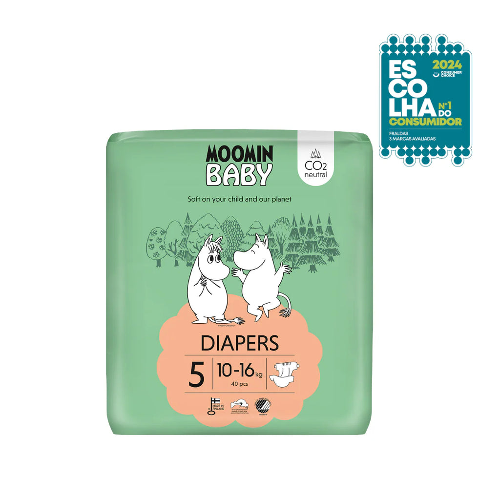 Fraldas de Bebé MOOMIN BABY T5 - 40 un | 10-16Kg