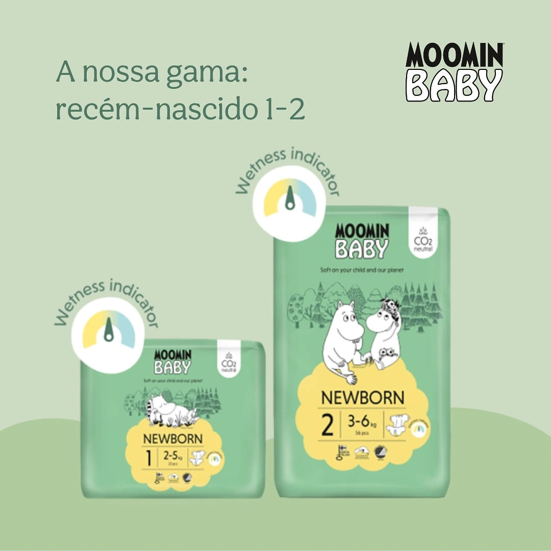 Fraldas de Bebé MOOMIN BABY T2 - 56 un | 3-6Kg